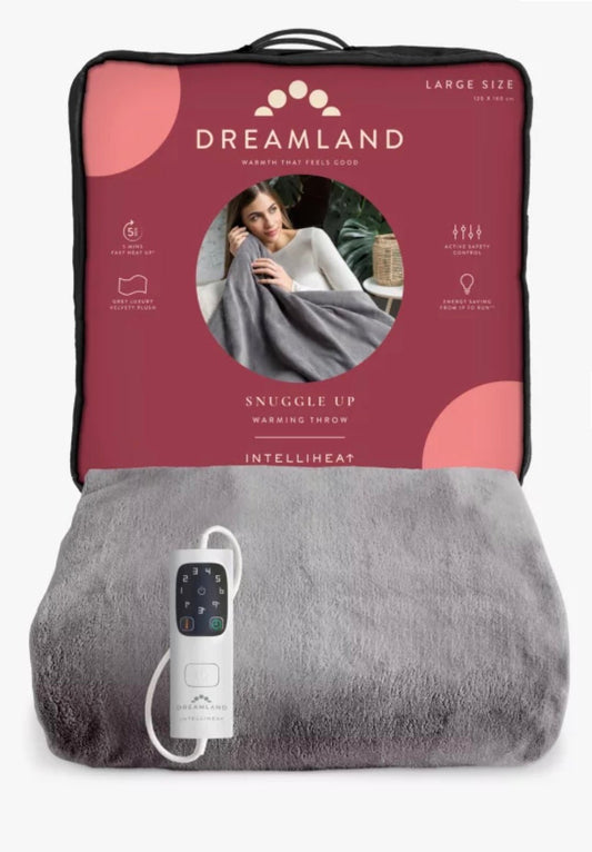 Dreamland Luxury Heated Throw, Grey RRP £69.99 - William George