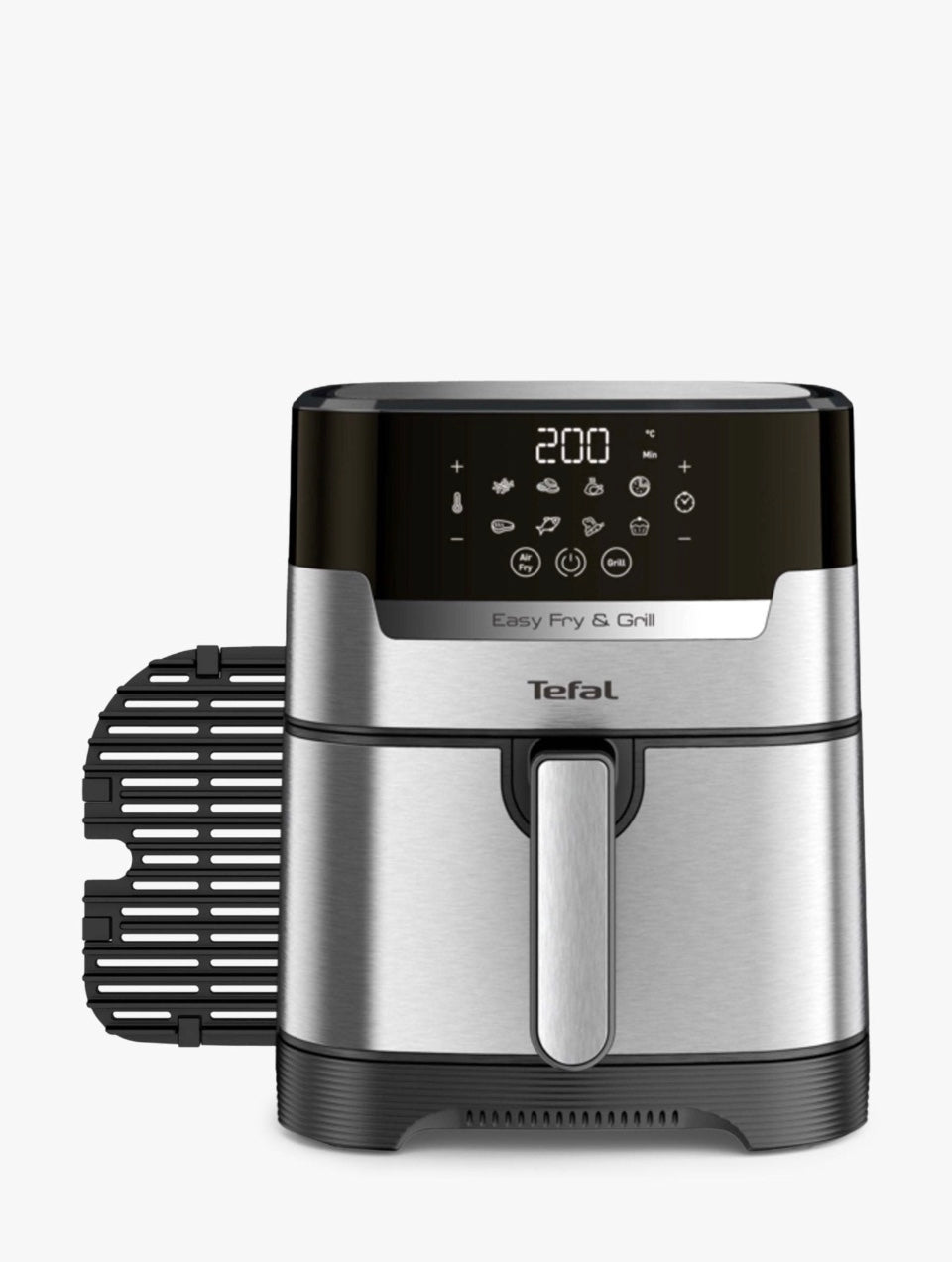 Tefal EY505D Easy Fry Precision+ 2in1 Digital Air Fryer & Grill, 4.2L, Chrome/Black - William George