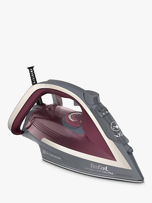 Tefal Ultraglide Anti-Scale Plus FV5872 Steam Iron, Grey/Purple - William George